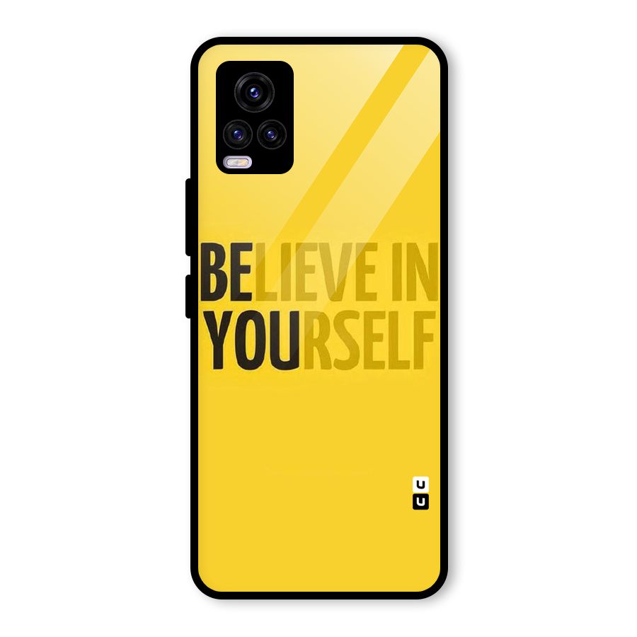 Believe Yourself Yellow Glass Back Case for Vivo V20