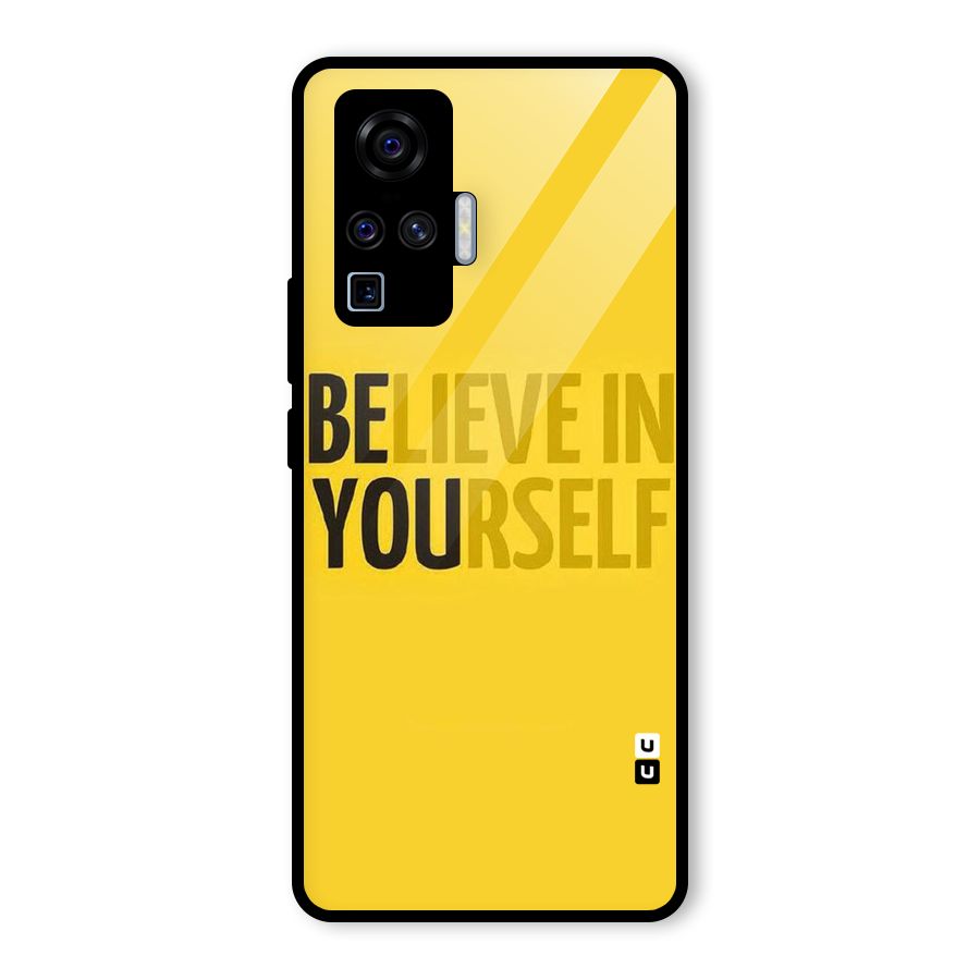 Believe Yourself Yellow Glass Back Case for Vivo X50 Pro