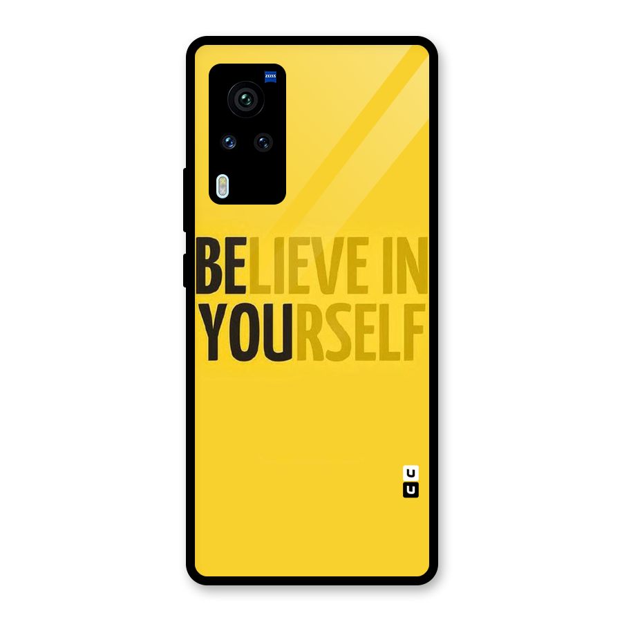 Believe Yourself Yellow Glass Back Case for Vivo X60 Pro
