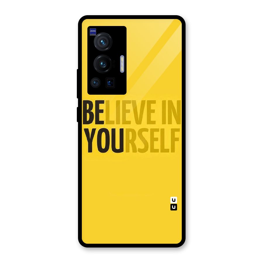 Believe Yourself Yellow Glass Back Case for Vivo X70 Pro