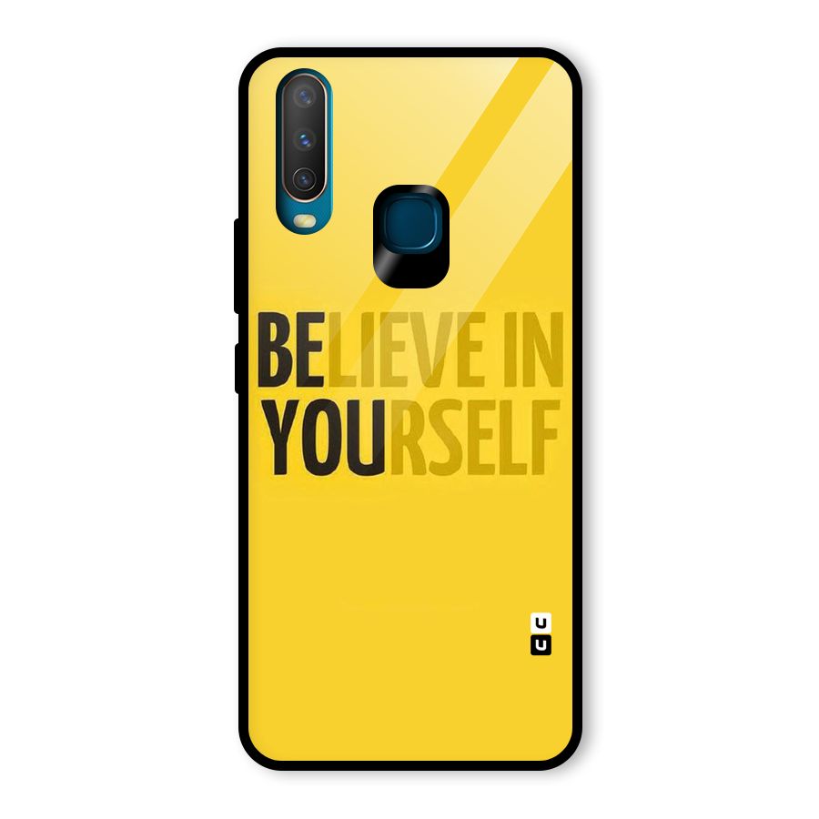 Believe Yourself Yellow Glass Back Case for Vivo Y12