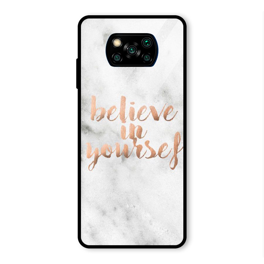 Believe in Yourself Glass Back Case for Poco X3 Pro