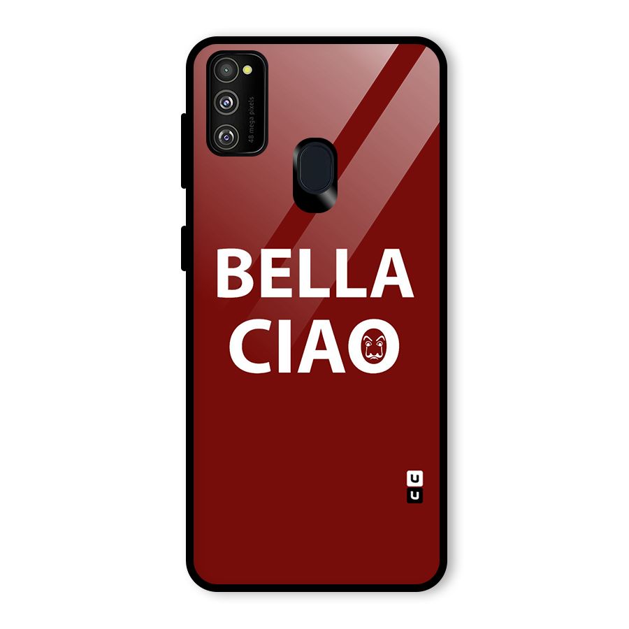 Bella Ciao Typography Art Glass Back Case for Galaxy M21