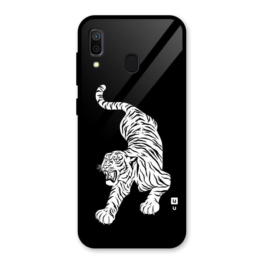 Bengal Tiger Stencil Art Glass Back Case for Galaxy A30
