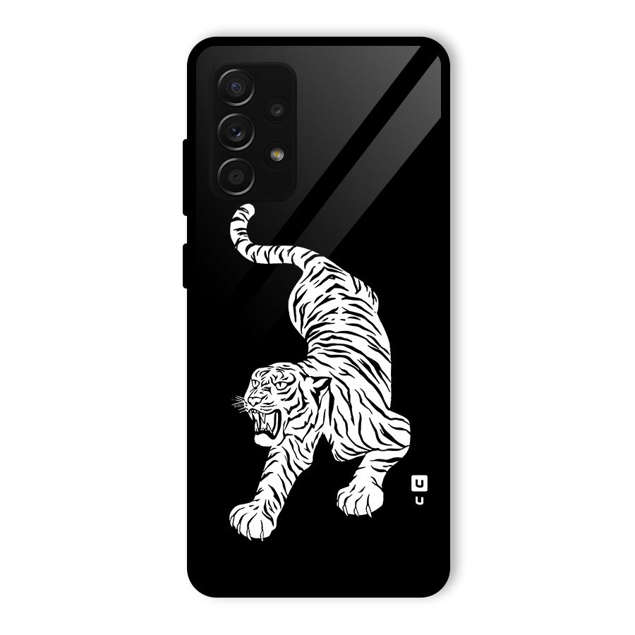 Bengal Tiger Stencil Art Glass Back Case for Galaxy A53 5G