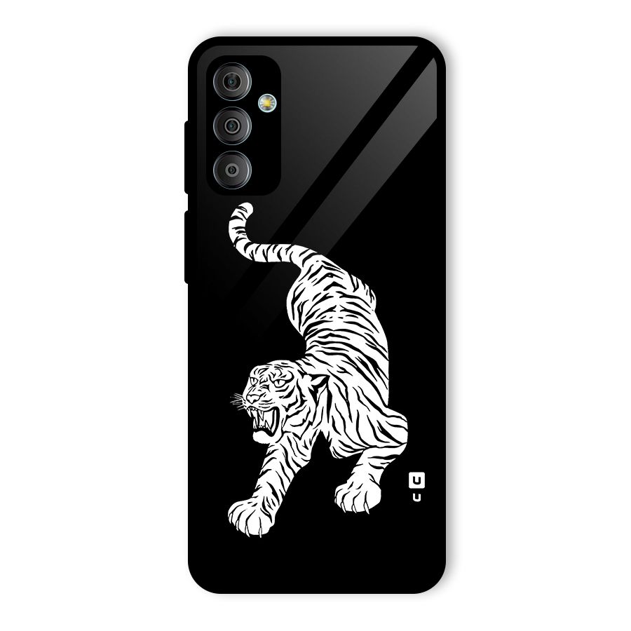 Bengal Tiger Stencil Art Glass Back Case for Galaxy F23