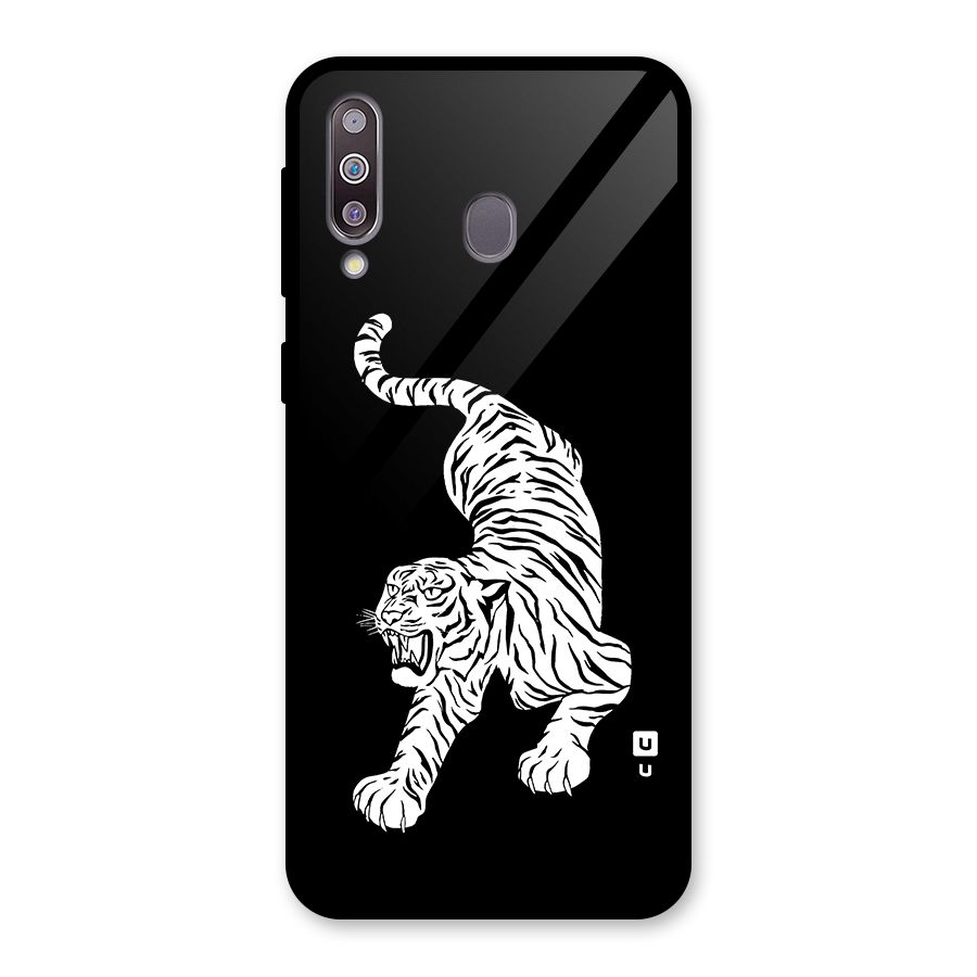 Bengal Tiger Stencil Art Glass Back Case for Galaxy M30