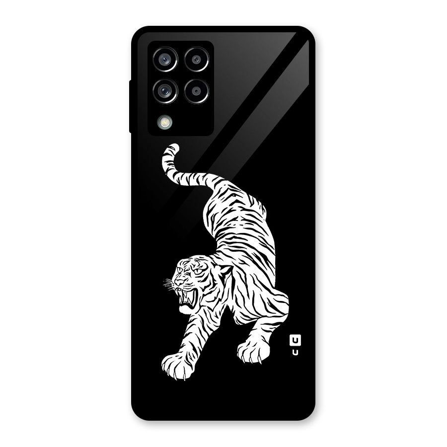 Bengal Tiger Stencil Art Glass Back Case for Galaxy M53 5G