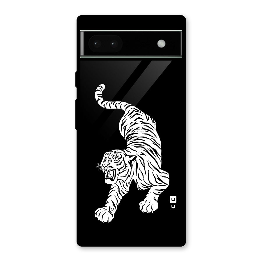 Bengal Tiger Stencil Art Glass Back Case for Google Pixel 6a