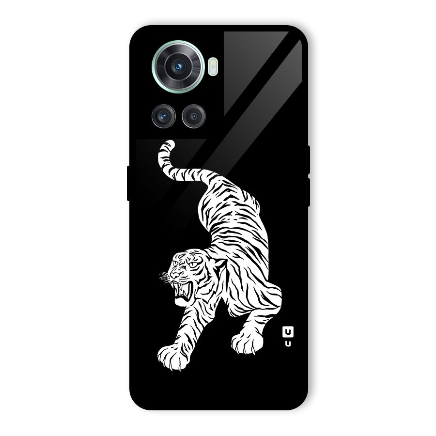 Bengal Tiger Stencil Art Glass Back Case for OnePlus 10R