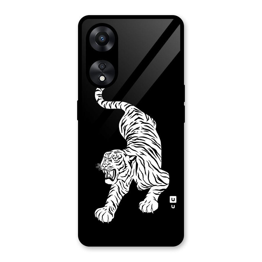 Bengal Tiger Stencil Art Glass Back Case for Oppo A78