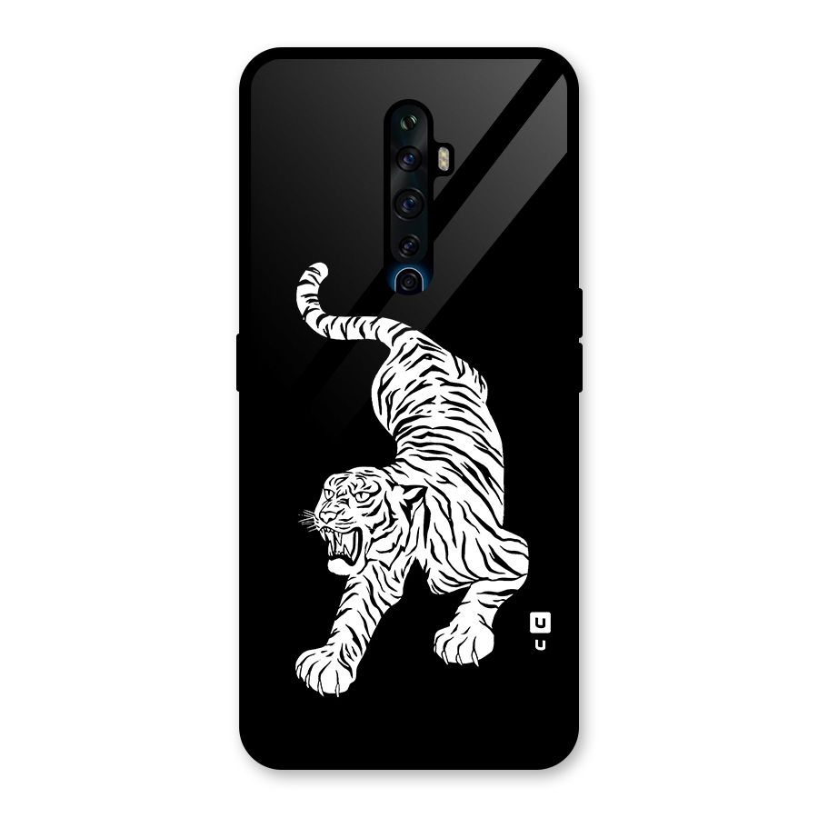 Bengal Tiger Stencil Art Glass Back Case for Oppo Reno2 F