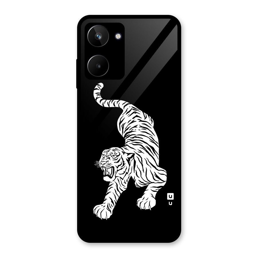 Bengal Tiger Stencil Art Glass Back Case for Realme 10
