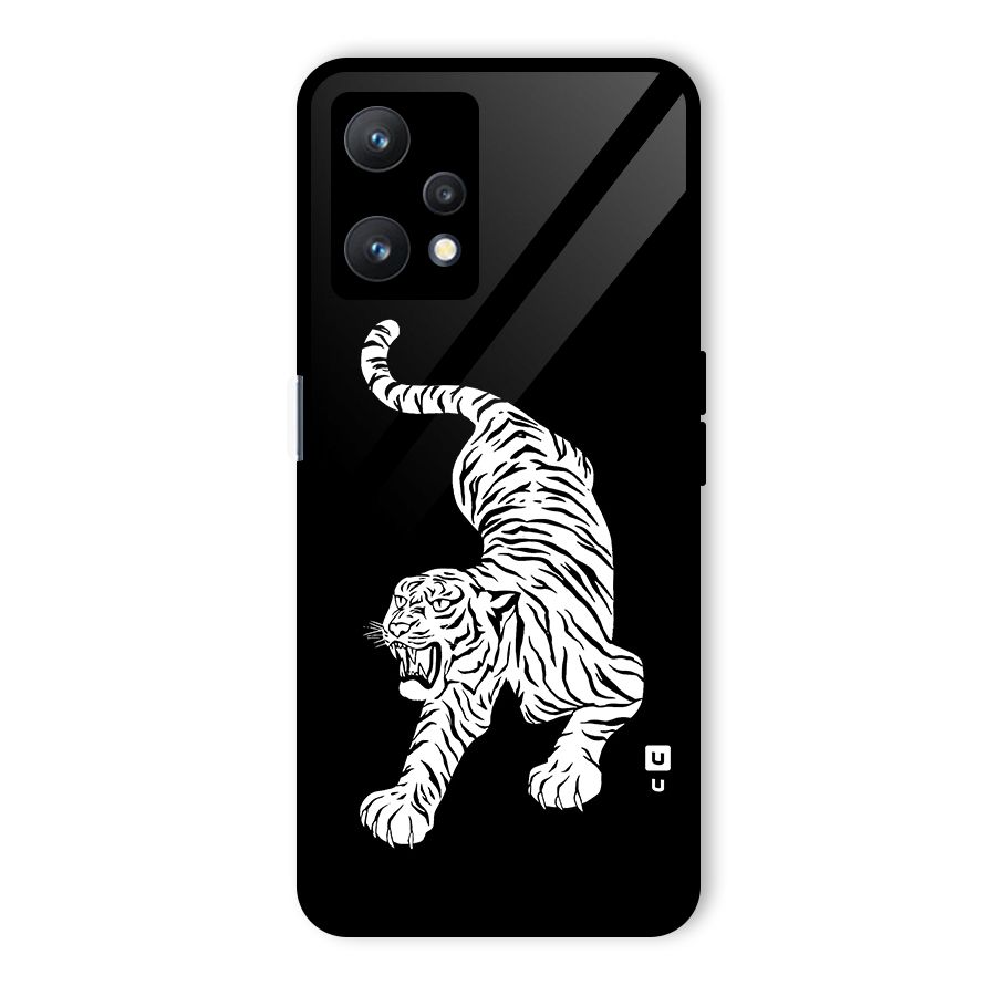 Bengal Tiger Stencil Art Glass Back Case for Realme 9 Pro 5G