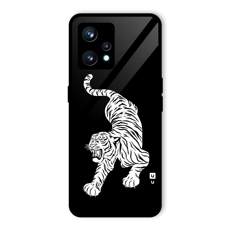 Bengal Tiger Stencil Art Glass Back Case for Realme 9 Pro Plus 5G