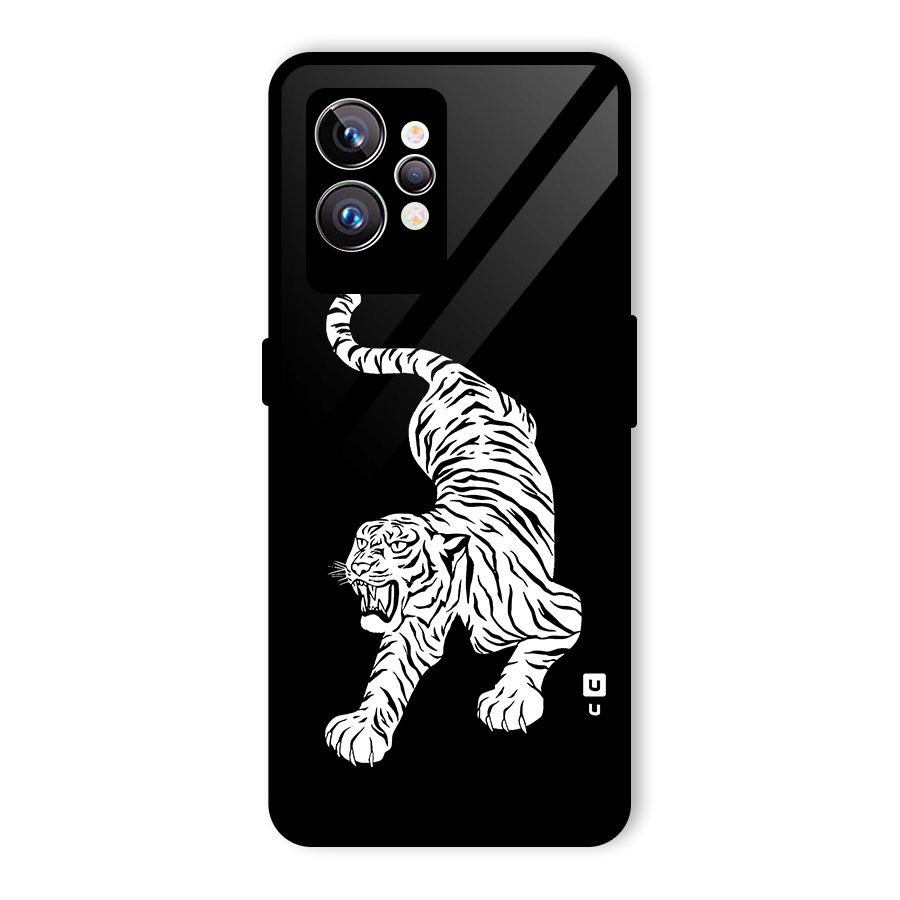 Bengal Tiger Stencil Art Glass Back Case for Realme GT2 Pro