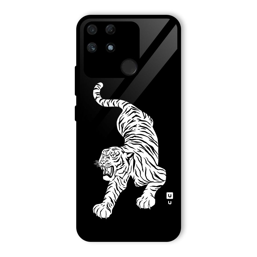 Bengal Tiger Stencil Art Glass Back Case for Realme Narzo 50A