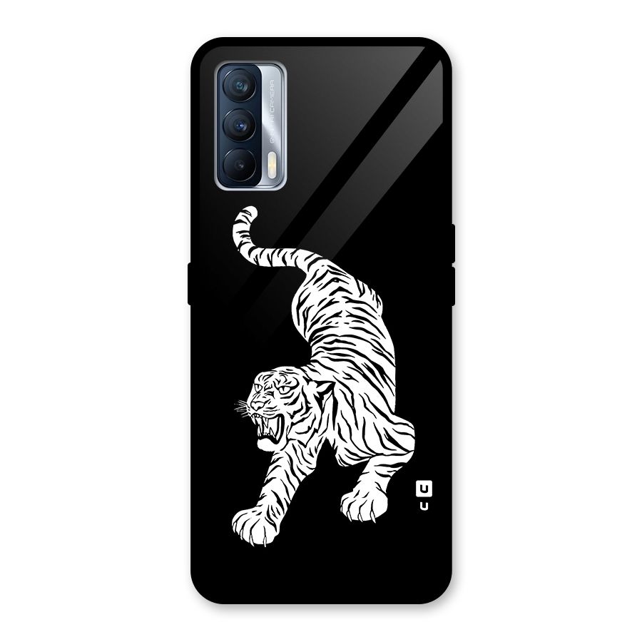 Bengal Tiger Stencil Art Glass Back Case for Realme X7