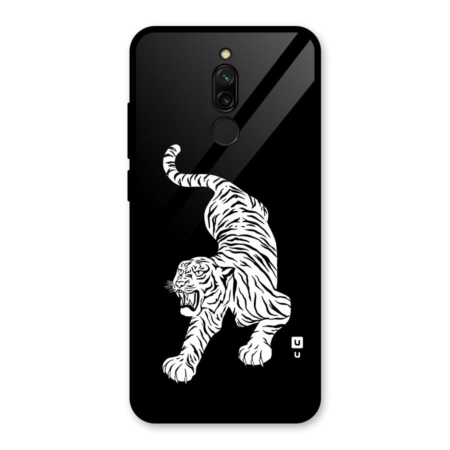 Bengal Tiger Stencil Art Glass Back Case for Redmi 8