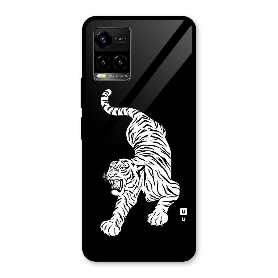 Bengal Tiger Stencil Art Glass Back Case for Vivo Y21A