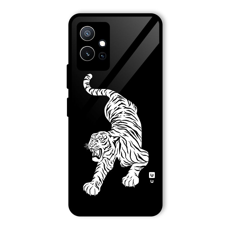 Bengal Tiger Stencil Art Glass Back Case for Vivo Y75 5G
