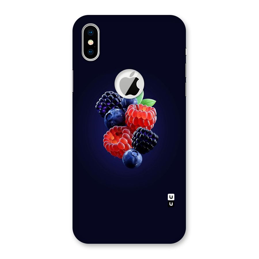 Berry Blast Back Case for iPhone X Logo Cut