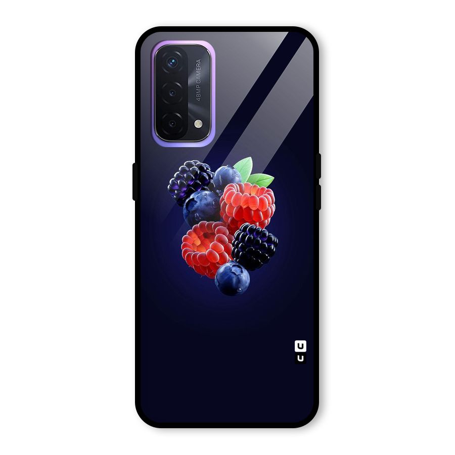 Berry Blast Glass Back Case for Oppo A74 5G
