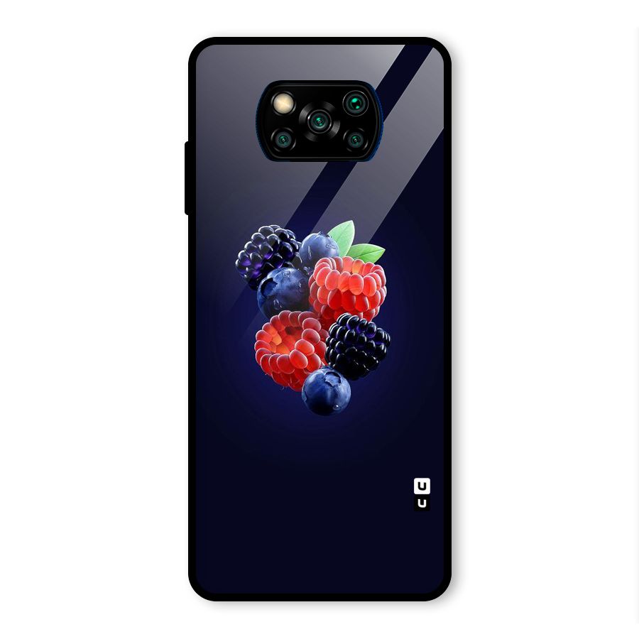 Berry Blast Glass Back Case for Poco X3 Pro