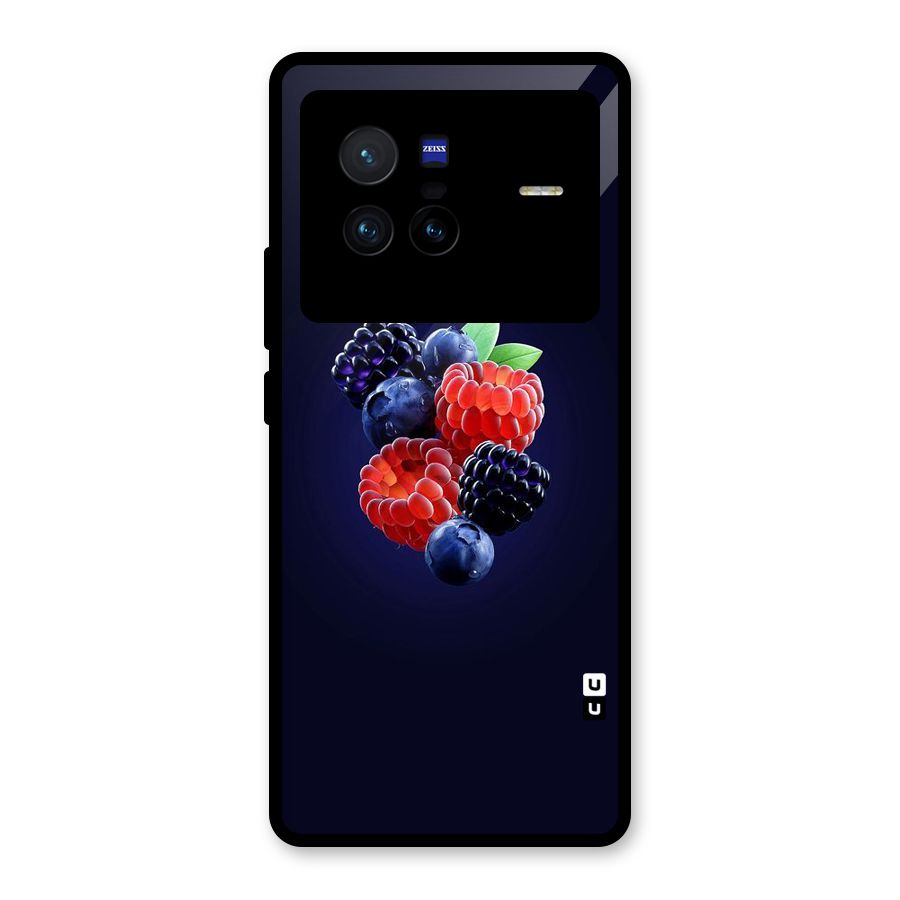 Berry Blast Glass Back Case for Vivo X80