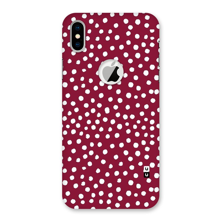 Best Dots Pattern Back Case for iPhone X Logo Cut