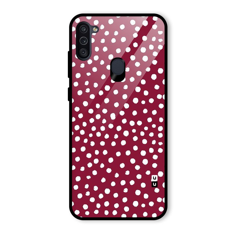 Best Dots Pattern Glass Back Case for Galaxy M11