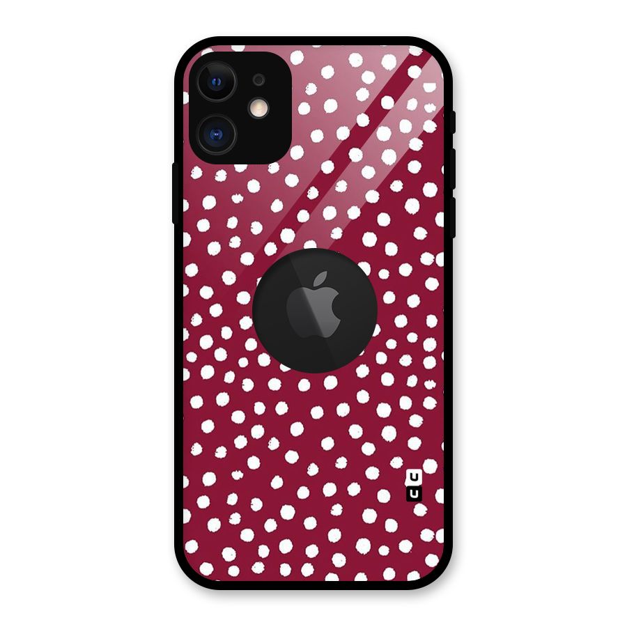 Best Dots Pattern Glass Back Case for iPhone 11 Logo Cut