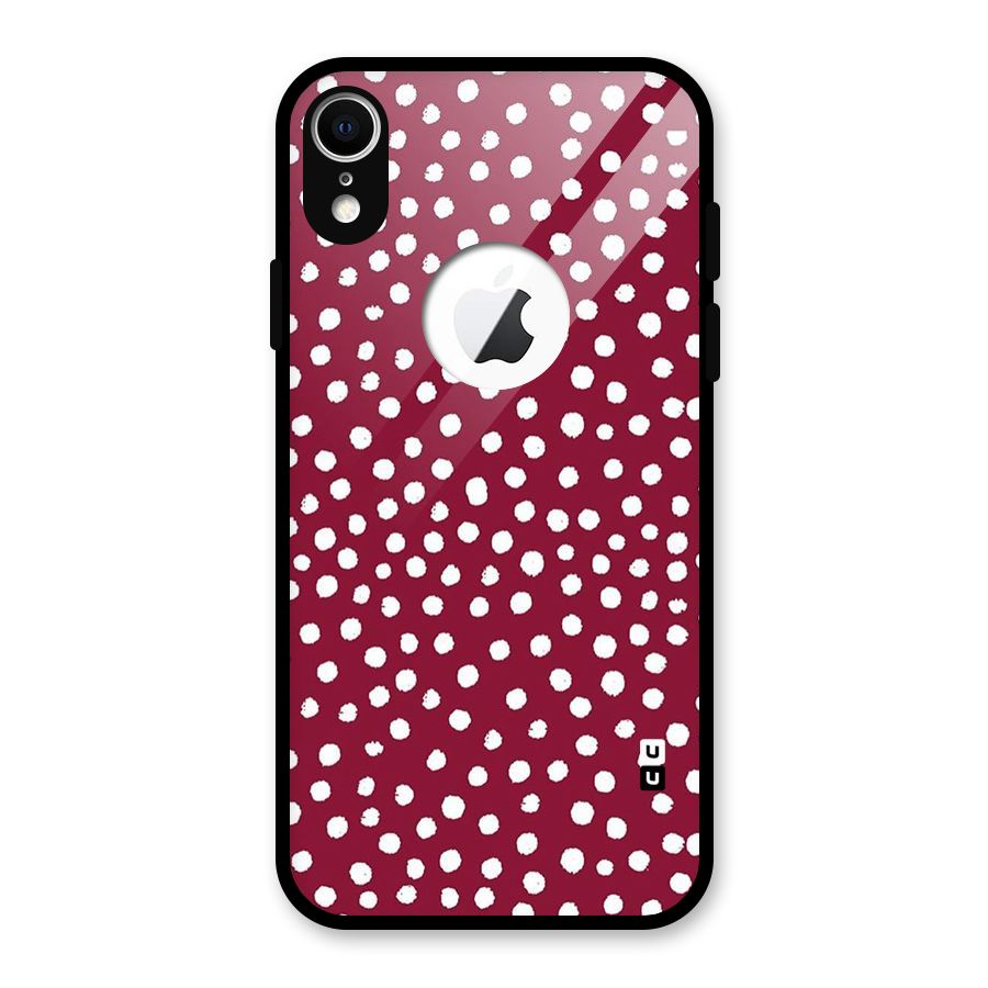 Best Dots Pattern Glass Back Case for iPhone XR Logo Cut