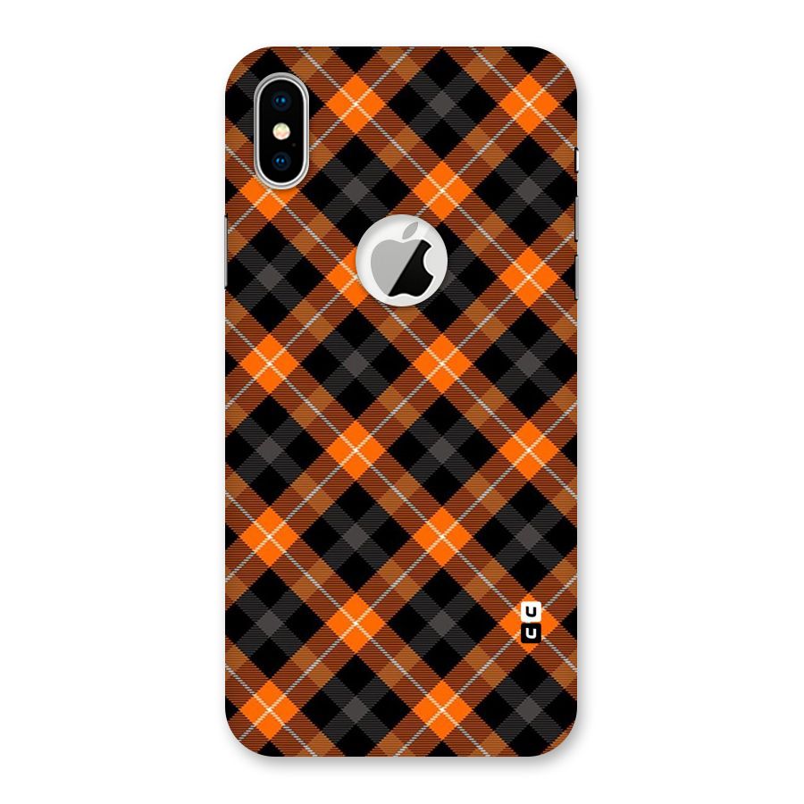 Best Textile Pattern Back Case for iPhone X Logo Cut