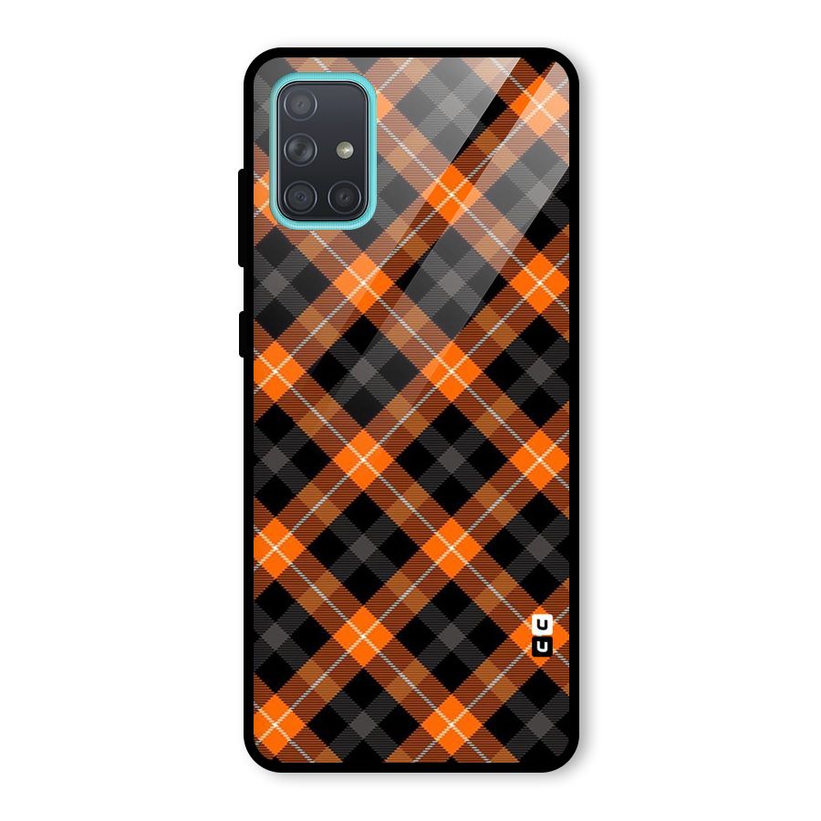 Best Textile Pattern Glass Back Case for Galaxy A71
