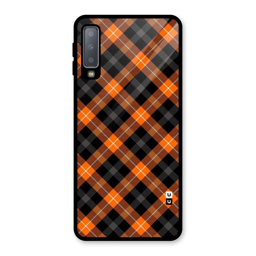 Best Textile Pattern Glass Back Case for Galaxy A7 (2018)