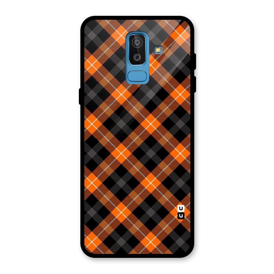 Best Textile Pattern Glass Back Case for Galaxy J8