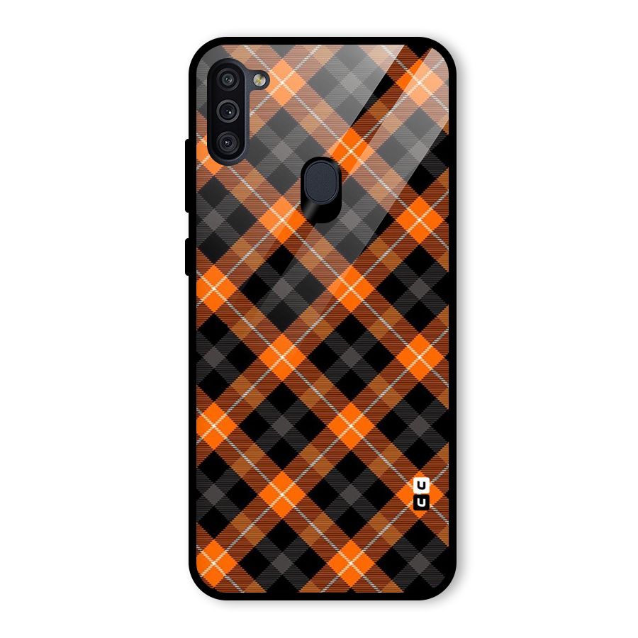 Best Textile Pattern Glass Back Case for Galaxy M11