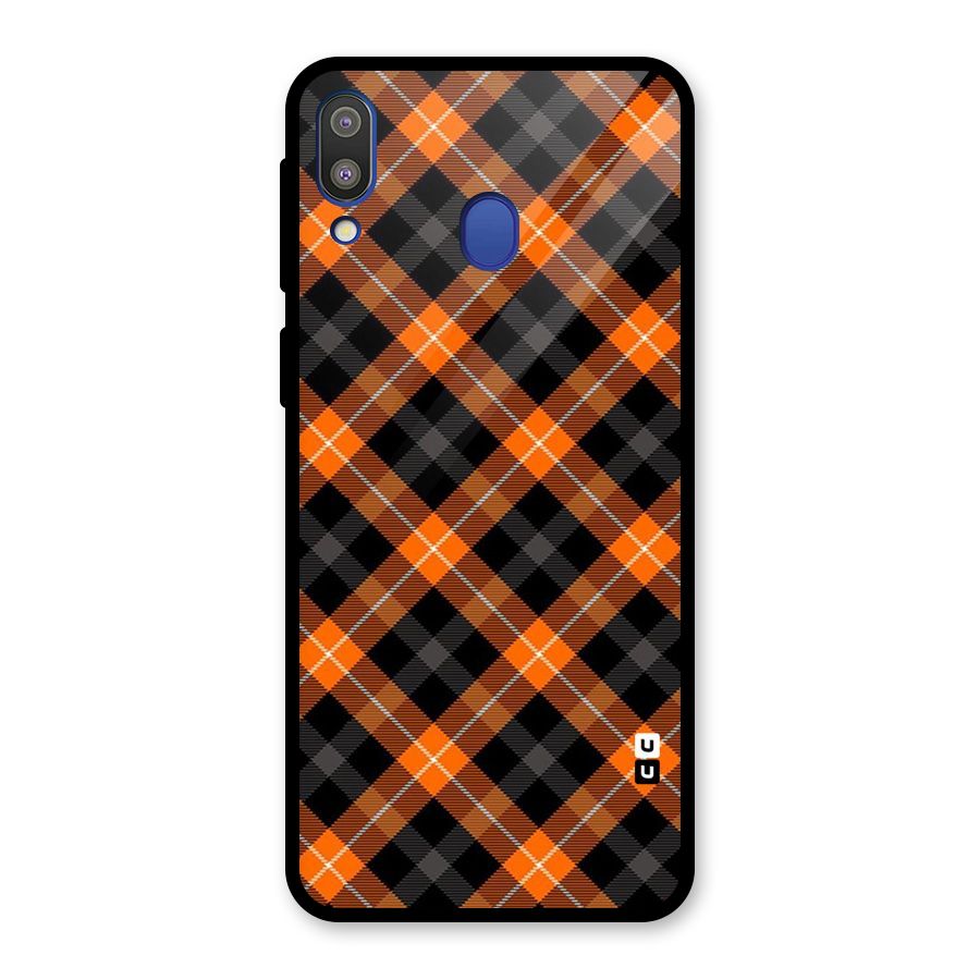 Best Textile Pattern Glass Back Case for Galaxy M20
