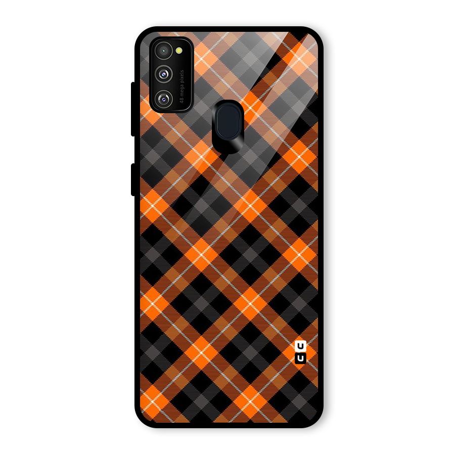 Best Textile Pattern Glass Back Case for Galaxy M30s