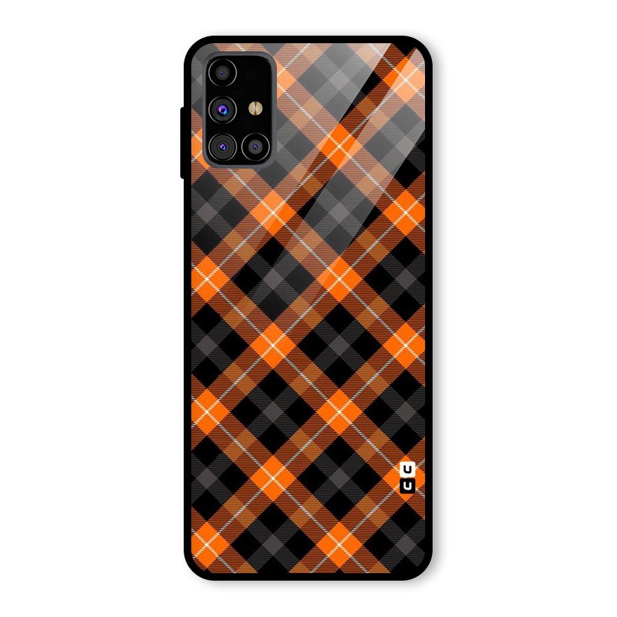 Best Textile Pattern Glass Back Case for Galaxy M31s