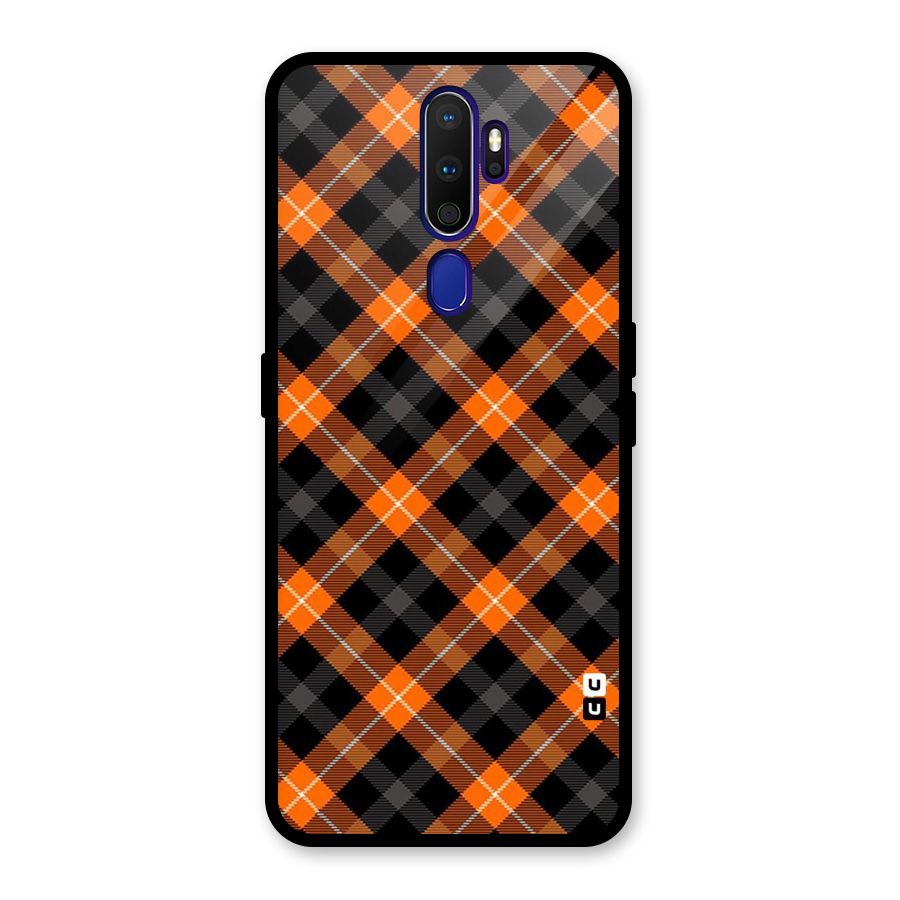 Best Textile Pattern Glass Back Case for Oppo A9 (2020)