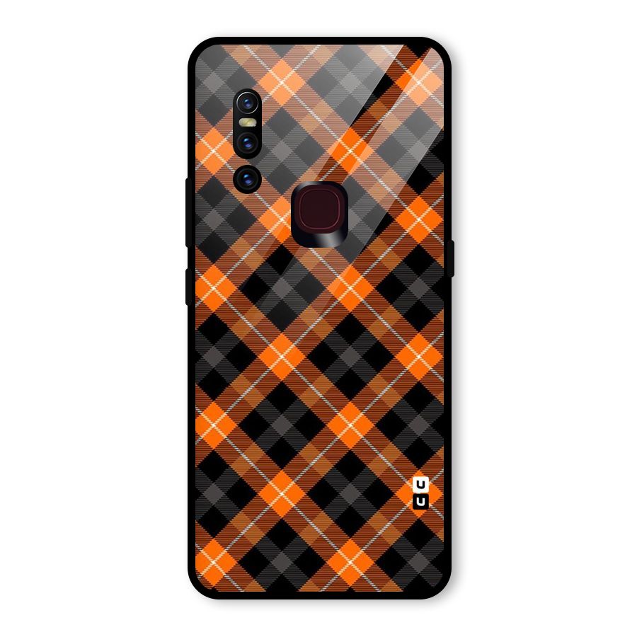 Best Textile Pattern Glass Back Case for Vivo V15