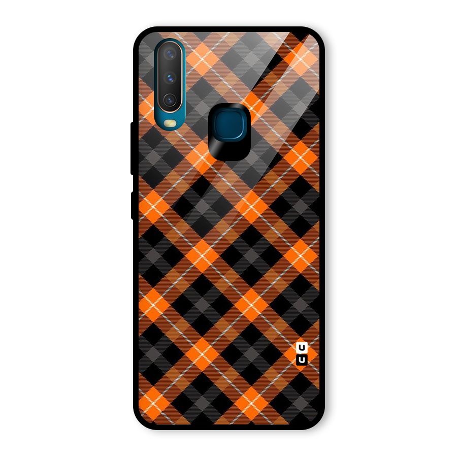 Best Textile Pattern Glass Back Case for Vivo Y12