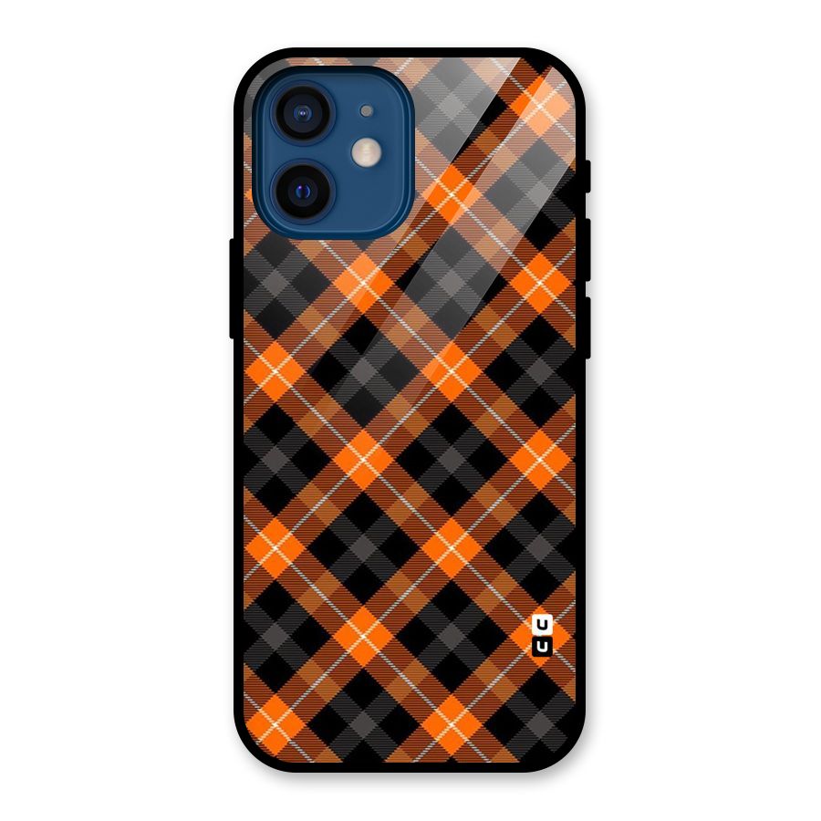 Best Textile Pattern Glass Back Case for iPhone 12 Mini