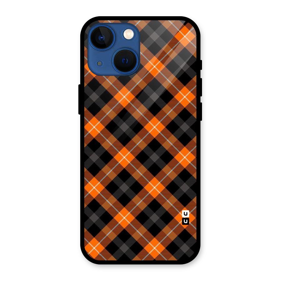 Best Textile Pattern Glass Back Case for iPhone 13 Mini