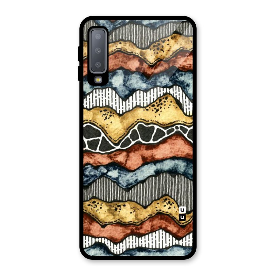Best Texture Pattern Glass Back Case for Galaxy A7 (2018)