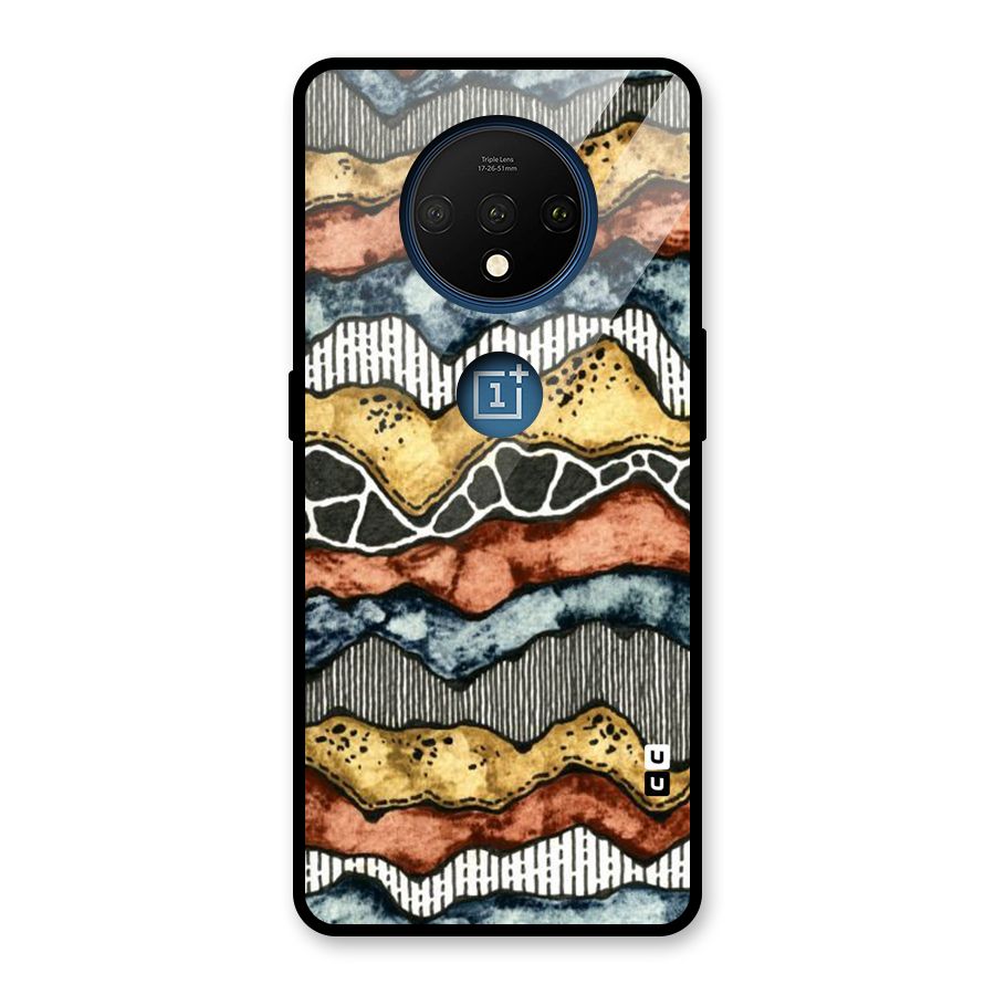 Best Texture Pattern Glass Back Case for OnePlus 7T