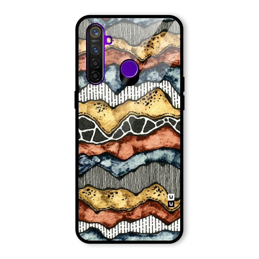 Best Texture Pattern Glass Back Case for Realme 5 Pro