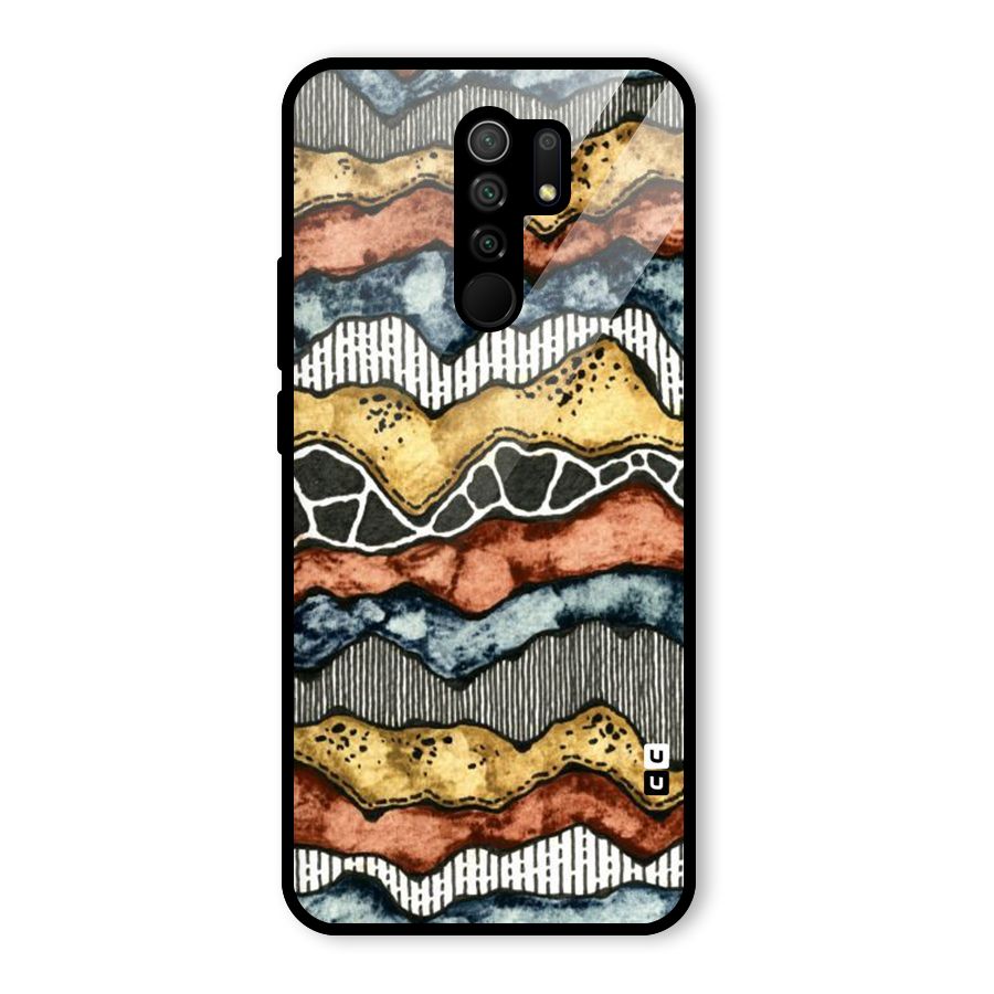 Best Texture Pattern Glass Back Case for Redmi 9 Prime
